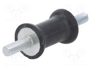 Vibration damper; M6; Ø: 20mm; rubber; L: 30mm; Thread len: 18mm ELESA+GANTER