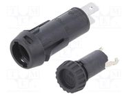 Fuse holder; cylindrical fuses; 5x20mm; 10A; on panel; black; FPG3 SCHURTER