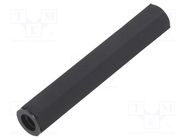 Screwed spacer sleeve; hexagonal; polyamide; M6; L: 60mm; black DREMEC