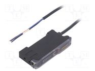 Sensor: optical fiber amplifier; PNP; IP50; Connection: lead 2m 