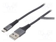 Cable; USB 2.0; USB A plug,USB B micro plug; 0.5m; 480Mbps 