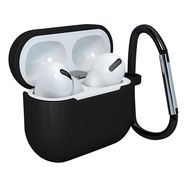 Case for AirPods 3 silicone soft case for headphones + keychain lobster clasp pendant black (case D), Hurtel