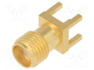 Plug; SMA; female; straight; 50Ω; THT; for cable; PTFE; gold-plated AMPHENOL RF