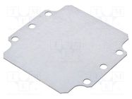 Mounting plate; steel; W: 107mm; L: 110mm; Thk: 1.5mm; Plating: zinc FIBOX