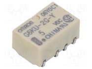 Relay: electromagnetic; DPDT; Ucoil: 5VDC; Icontacts max: 1A; 100mW OMRON Electronic Components