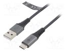 Cable; USB 2.0; USB A plug,USB C plug; 0.5m; 480Mbps; textile Goobay