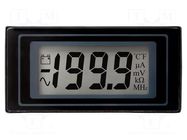 Voltmeter; digital,mounting; 0÷200mV; on panel; snap fastener LASCAR