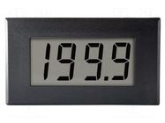 Ammeter; digital,mounting; on panel; LCD; 3,5 digit; Char: 19mm LASCAR