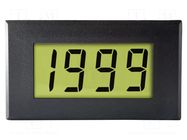 Ammeter; digital,mounting; on panel; LCD; 3,5 digit; Char: 19mm LASCAR