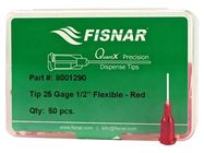 Needle: plastic flexible; 0.5"; Size: 25; straight; 0.25mm FISNAR