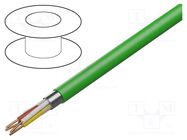 Wire; 2x2x0.8mm; EiB/KNX,outdoor; solid; Cu; PVC; green; CPR: Eca HELUKABEL