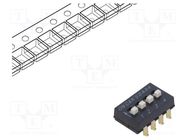 Switch: DIP-SWITCH; Poles number: 4; OFF-ON; 0.025A/24VDC; Pos: 2 C&K