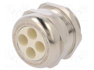 Cable gland; multi-hole; M32; 1.5; IP68; brass; Holes no: 4; 9mm HUMMEL