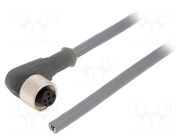 Cable: for sensors/automation; M12; PIN: 5; angled; 10m; plug; 63VAC ALPHA WIRE