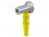 Connector: 6mm banana; socket; yellow; Connection: crimped; 5.9mm STÄUBLI