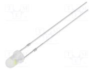 LED; 3mm; red/cold white; 30°; Front: convex; 2.1÷2.6/3.1÷3.6V OPTOSUPPLY