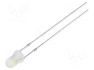 LED; red/cold white; 3mm; 30°; Front: convex; 2.1÷2.6/3.1÷3.6VDC OPTOSUPPLY