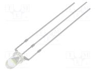 LED; 3mm; red/cold white; 30°; Front: convex; 2.1÷2.6/3.1÷3.6V OPTOSUPPLY