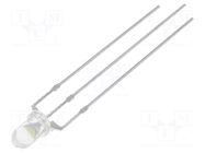 LED; red/cold white; 3mm; 30°; Front: convex; 2.1÷2.6/3.1÷3.6VDC OPTOSUPPLY
