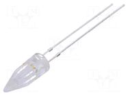 LED; white warm; 5mm; candle light effect; 500÷750mcd; 100°; 20mA OPTOSUPPLY