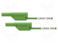 Test lead; 16A; banana plug 4mm,both sides; Urated: 1kV; Len: 1m SCHÜTZINGER