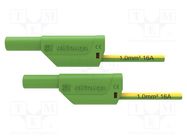 Test lead; 16A; banana plug 4mm,both sides; Urated: 1kV; Len: 0.5m SCHÜTZINGER
