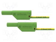 Test lead; 32A; banana plug 4mm,both sides; Urated: 1kV; Len: 2m SCHÜTZINGER