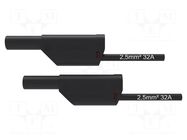 Test lead; 32A; banana plug 4mm,both sides; Urated: 1kV; black SCHÜTZINGER