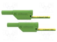 Test lead; 16A; banana plug 4mm,both sides; Urated: 1kV; green SCHÜTZINGER