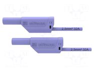 Test lead; 32A; banana plug 4mm,both sides; Urated: 1kV; Len: 1m SCHÜTZINGER