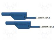 Test lead; 16A; banana plug 4mm,both sides; Urated: 1kV; Len: 0.5m SCHÜTZINGER