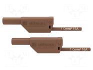 Test lead; 16A; banana plug 4mm,both sides; Urated: 1kV; Len: 0.5m SCHÜTZINGER