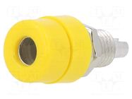 Connector: 4mm banana; socket; 32A; 60VDC; yellow; soldered,screw HIRSCHMANN T&M