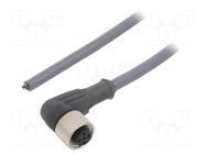 Cable: for sensors/automation; M12; PIN: 5; angled; 5m; plug; 63VAC ALPHA WIRE