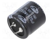 Capacitor: electrolytic; SNAP-IN; 470uF; 250VDC; Ø30x30mm; ±20% SAMWHA