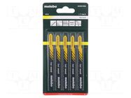 Hacksaw blade; wood,plastic; 74mm; 5teeth/inch; FAST WOOD; 5pcs. METABO