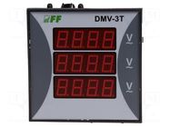 Voltmeter; digital,mounting; 12÷400V; on panel; LED; 4 digit; IP20 F&F