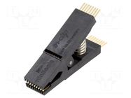 Test clip; black; gold-plated; SO16,SOIC16,SOJ16; 5mm; max.150°C AXIOMET