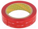 Tape: fixing; W: 25mm; L: 5.5m; Thk: 0.5mm; acrylic; transparent 3M