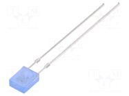 LED; blue; rectangular; 2x4x5mm; 500÷750mcd; 100°; Front: flat; 20mA OPTOSUPPLY