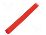 Heat shrink sleeve; glueless; 4: 1; 8mm; L: 1m; red; polyolefine RADPOL