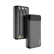 Dudao capacious powerbank with 3 built-in cables 20000mAh USB Type C + micro USB + Lightning black (Dudao K6Pro +), Dudao