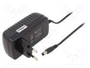 Power supply: switched-mode; mains,plug; 12VDC; 2A; 24W; Plug: EU POS