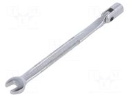 Wrench; combination swivel head socket,with joint; 170mm KING TONY
