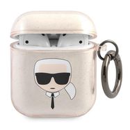 Karl Lagerfeld KLA2UKHGD AirPods cover gold / gold Glitter Karl`s Head, Karl Lagerfeld