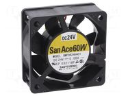 Fan: DC; axial; 24VDC; 60x60x25mm; 31.8m3/h; 28dBA; ball; 3800rpm SANYO DENKI