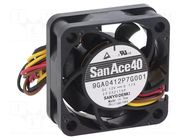 Fan: DC; axial; 12VDC; 40x40x15mm; 21.6m3/h; 42dBA; ball; 13100rpm SANYO DENKI