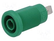 Connector: 4mm banana; socket; 36A; Cutout: Ø12mm; green; insulated ELECTRO-PJP