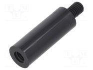 Screwed spacer sleeve; cylindrical; polyamide; M5; M5; 27mm; black 