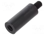 Screwed spacer sleeve; cylindrical; polyamide; M5; M5; 24mm; black DREMEC